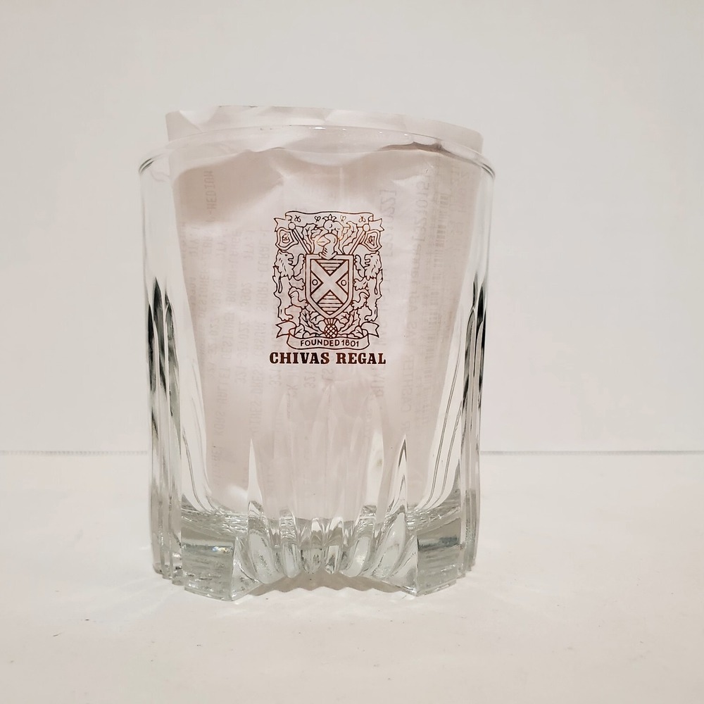 Chivas Regal Scotch Glass Whiskey Tumbler W/ Scalloped Bottom Logo